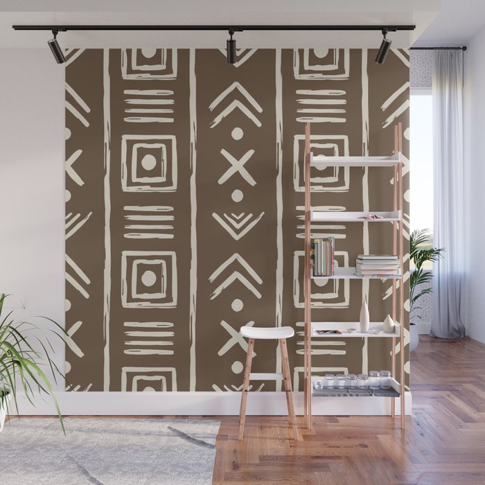 Tribal Coffee Liqueur Pattern Wall Mural Gallery Image 1