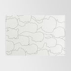 Black and white diverse people crowd pattern Rug Gallery Image 2