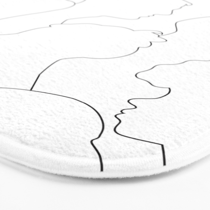 Black and white diverse people crowd pattern Bath Mat Gallery Image 3