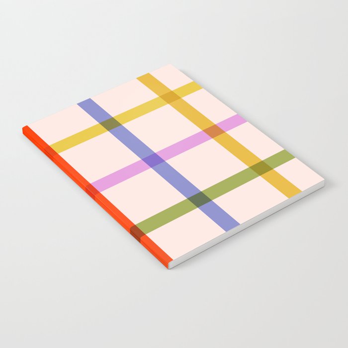 Mid Mod Rainbow Summer Gingham Check pattern Notebook Gallery Image 2