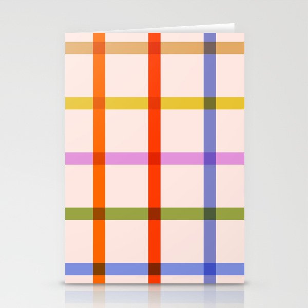 Mid Mod Rainbow Summer Gingham Check pattern Stationery Card Gallery Image 2