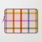 Mid Mod Rainbow Summer Gingham Check pattern Laptop Sleeve Gallery Image 1