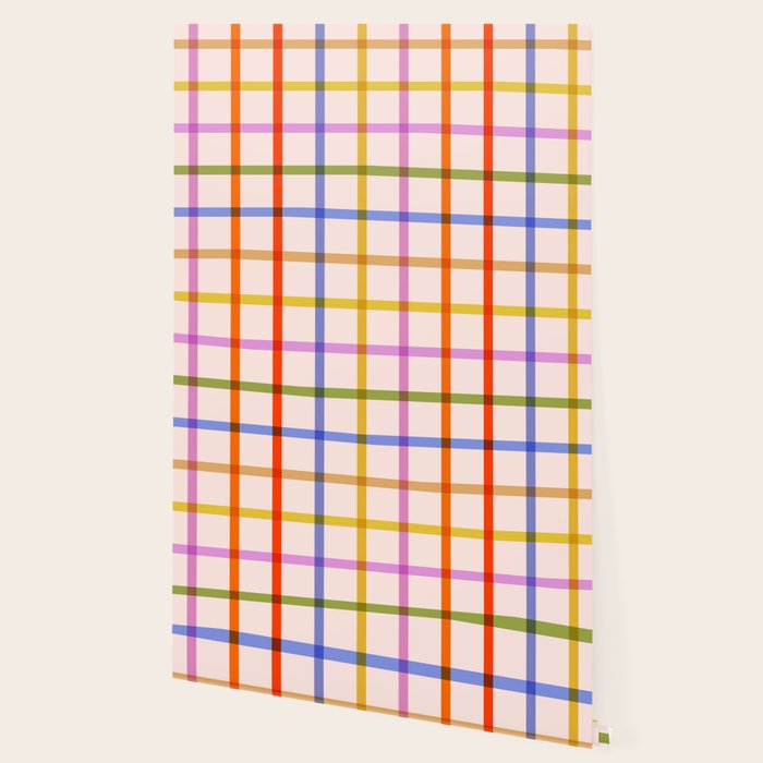 Mid Mod Rainbow Summer Gingham Check pattern Wallpaper Gallery Image 2