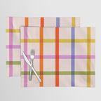 Mid Mod Rainbow Summer Gingham Check pattern Placemat Gallery Image 1