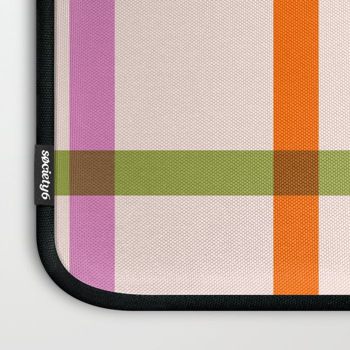 Mid Mod Rainbow Summer Gingham Check pattern Laptop Sleeve Gallery Image 3