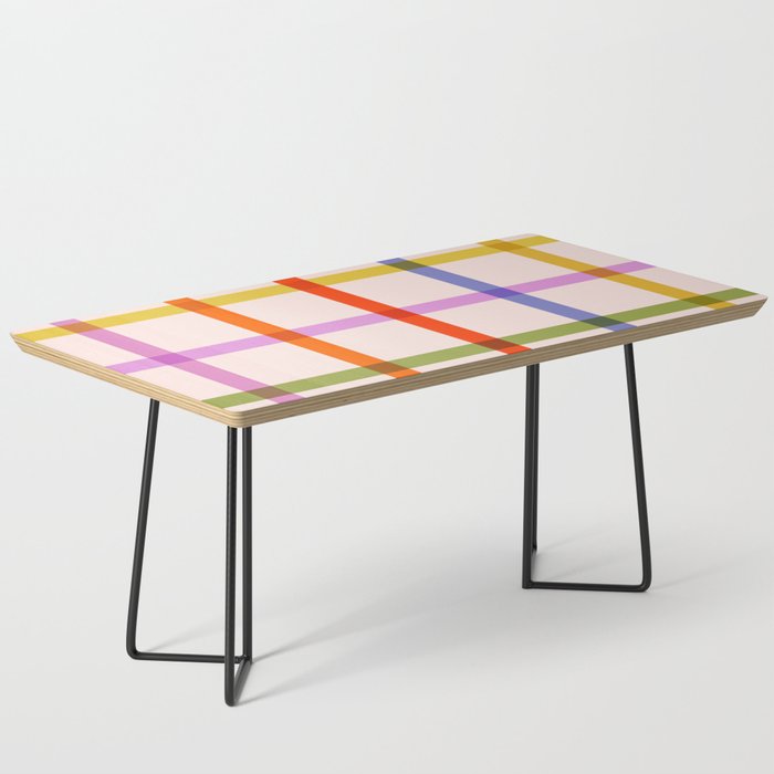 Mid Mod Rainbow Summer Gingham Check pattern Coffee Table Gallery Image 1