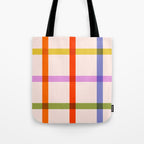 Mid Mod Rainbow Summer Gingham Check pattern Tote Bag Gallery Image 1