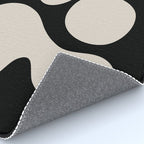 Mid Century Modern Organic Shapes 352 Black and Linen White Rug Gallery Image 4