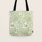 William Morris Wild Tulip Forest Green Floral Tote Bag Gallery Image 1