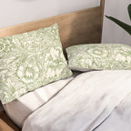 William Morris Wild Tulip Forest Green Floral Pillow Sham Gallery Image 2