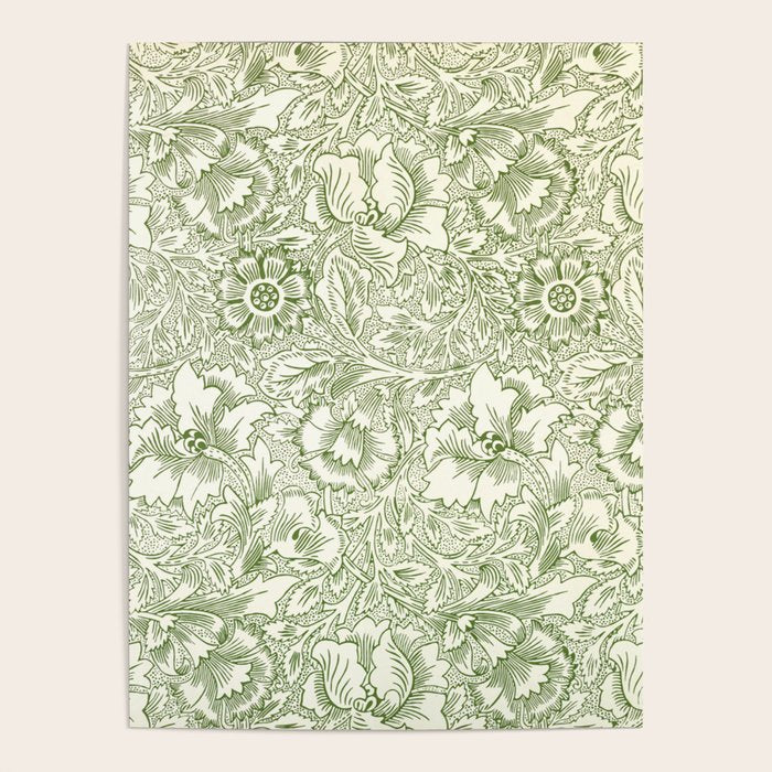 William Morris Wild Tulip Forest Green Floral Poster Gallery Image 4