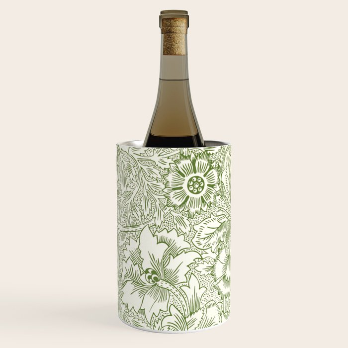 William Morris Wild Tulip Forest Green Floral Wine Chiller Gallery Image 2