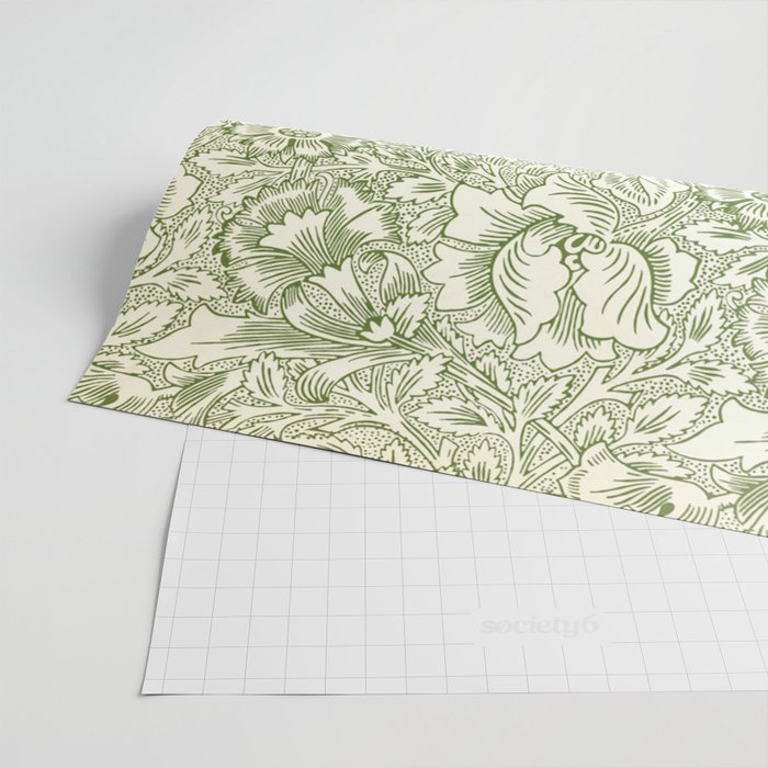 William Morris Wild Tulip Forest Green Floral Wrapping Paper Gallery Image 2