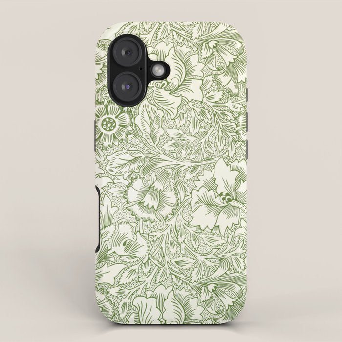 William Morris Wild Tulip Forest Green Floral iPhone Case Gallery Image 1