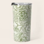 William Morris Wild Tulip Forest Green Floral Travel Mug Gallery Image 3