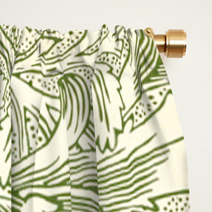 William Morris Wild Tulip Forest Green Floral Window Curtain Gallery Image 2