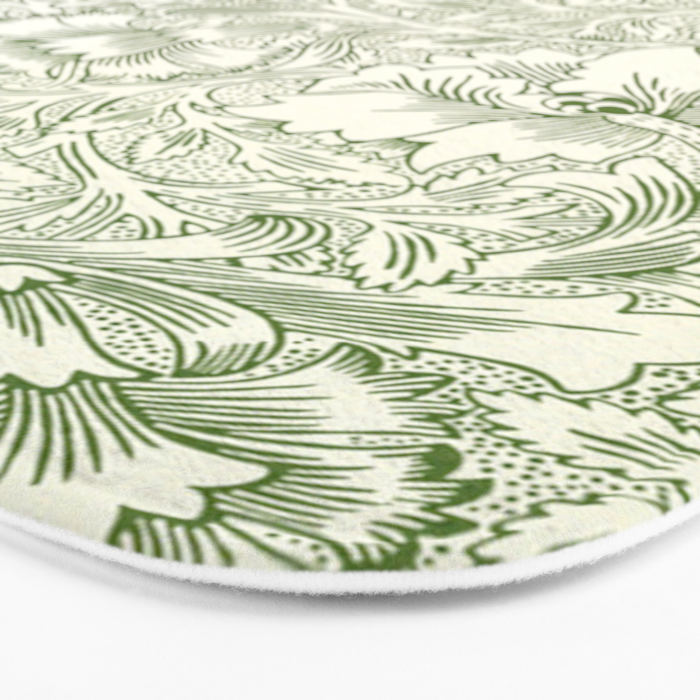 William Morris Wild Tulip Forest Green Floral Bath Mat Gallery Image 3