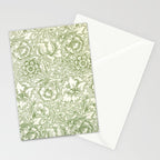 William Morris Wild Tulip Forest Green Floral Stationery Card Gallery Image 2