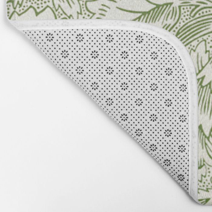 William Morris Wild Tulip Forest Green Floral Bath Mat Gallery Image 2