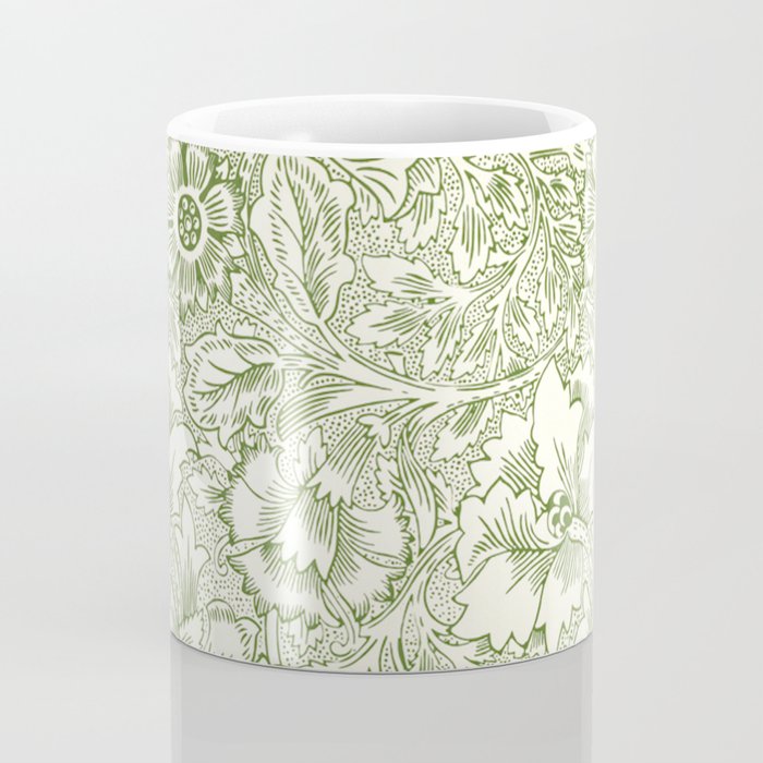 William Morris Wild Tulip Forest Green Floral Coffee Mug Gallery Image 4