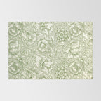 William Morris Wild Tulip Forest Green Floral Rug Gallery Image 2