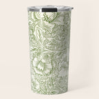 William Morris Wild Tulip Forest Green Floral Travel Mug Gallery Image 1