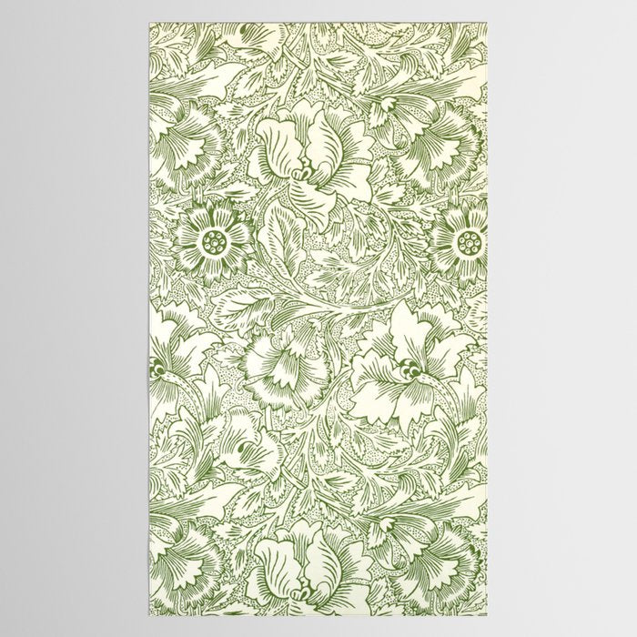 William Morris Wild Tulip Forest Green Floral Tablecloth Gallery Image 2