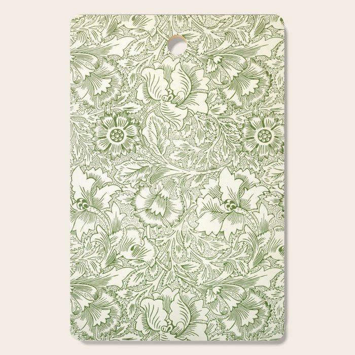 William Morris Wild Tulip Forest Green Floral Cutting Board Gallery Image 1