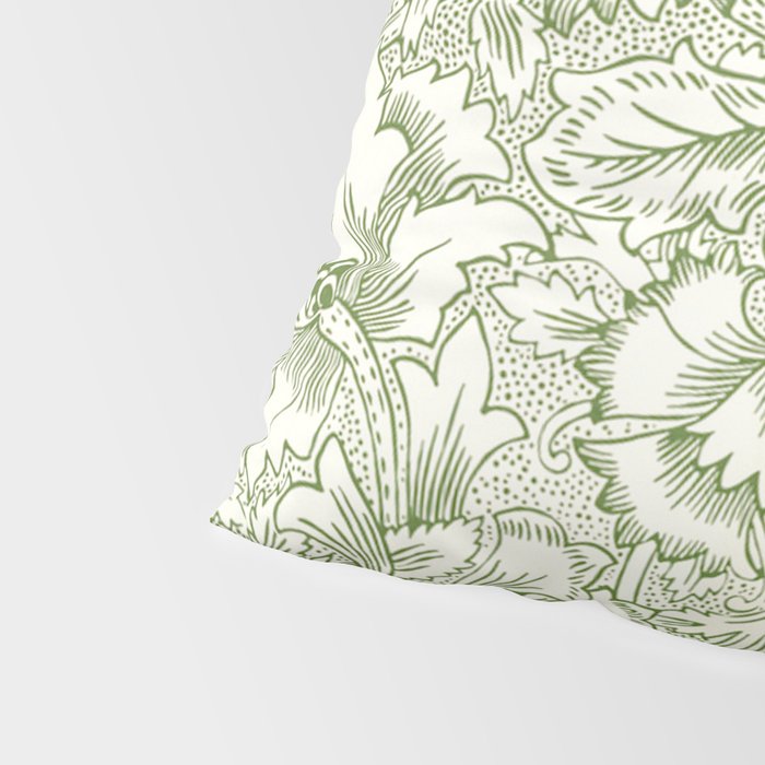 William Morris Wild Tulip Forest Green Floral Pillow Sham Gallery Image 4