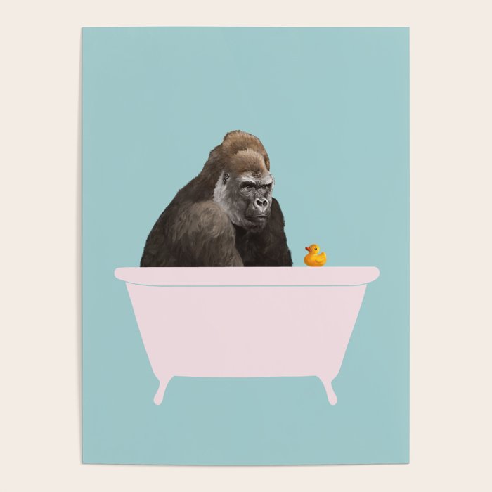 Gorilla in Bathtub Poster Gallery Image 1