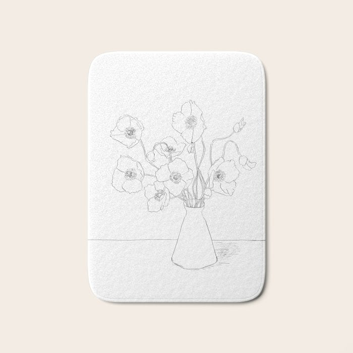 Field Wildflowers Line Bath Mat Gallery Image 1