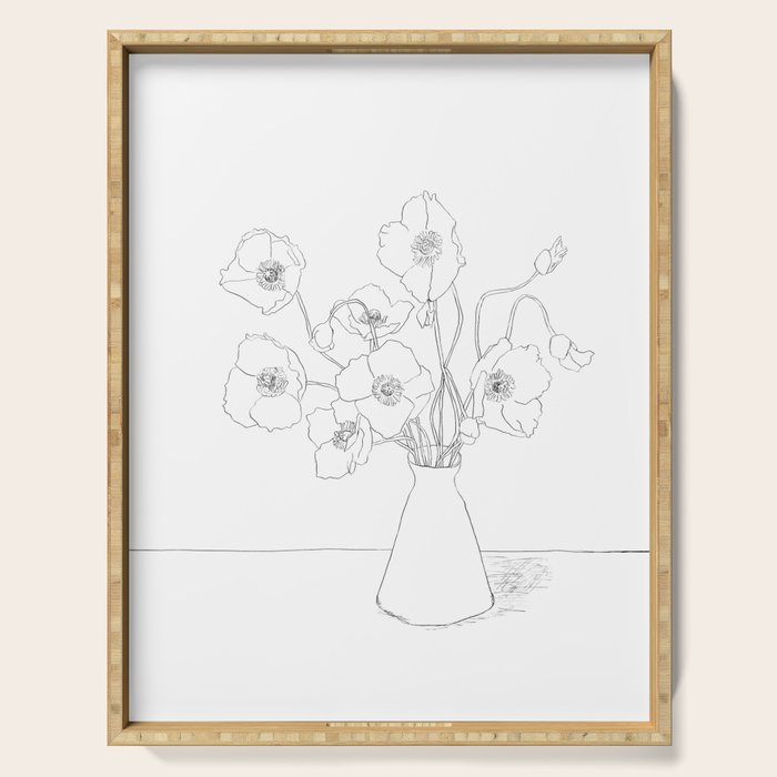 Field Wildflowers Line Serving Tray Gallery Image 1