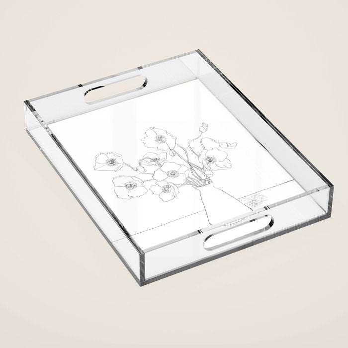 Field Wildflowers Line Acrylic Tray Gallery Image 1