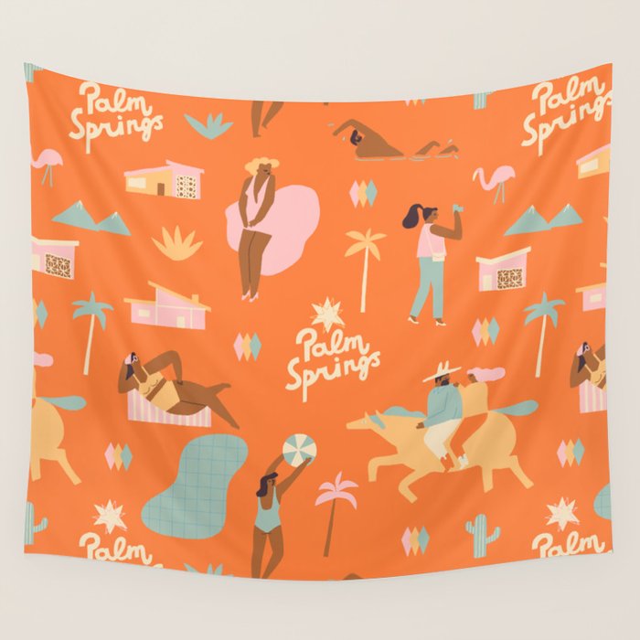 Palm Springs Vacation Wall Tapestry Gallery Image 4