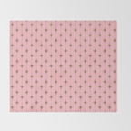 Midcentury Stars and Dots Atomic Pattern in Pink and Mocha Brown Throw Blanket Gallery Image 2