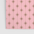 Midcentury Stars and Dots Atomic Pattern in Pink and Mocha Brown Poster Gallery Image 3