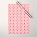 Midcentury Stars and Dots Atomic Pattern in Pink and Mocha Brown Wrapping Paper Gallery Image 1