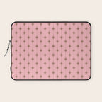Midcentury Stars and Dots Atomic Pattern in Pink and Mocha Brown Laptop Sleeve Gallery Image 1