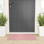 Midcentury Stars and Dots Atomic Pattern in Pink and Mocha Brown Welcome Mat Gallery Image 3