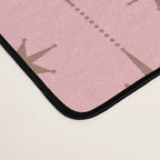 Midcentury Stars and Dots Atomic Pattern in Pink and Mocha Brown Desk Mat Gallery Image 4