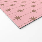 Midcentury Stars and Dots Atomic Pattern in Pink and Mocha Brown Welcome Mat Gallery Image 2