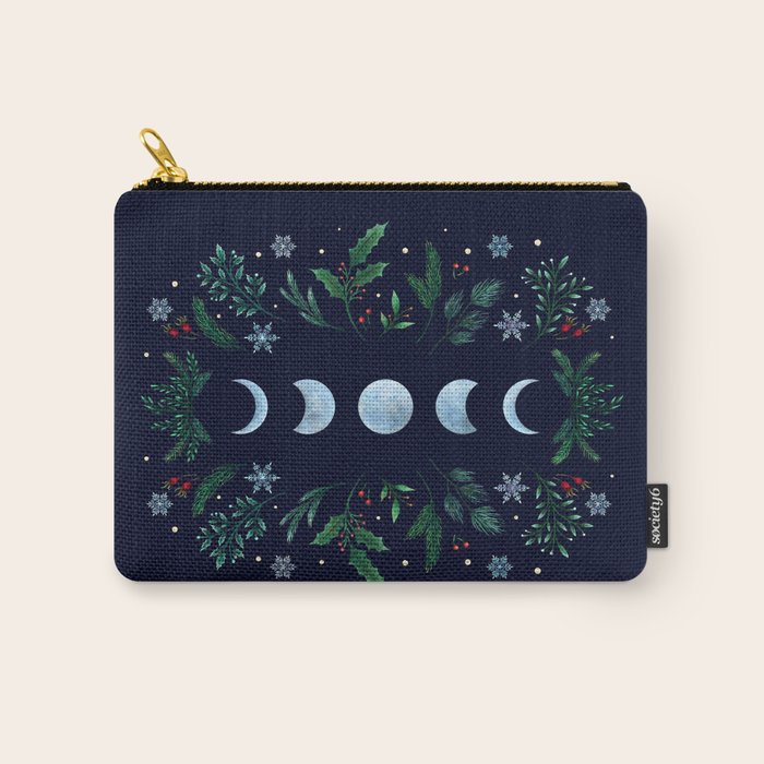 Moonlight Garden - Festive Green Carry All Pouch Gallery Image 1