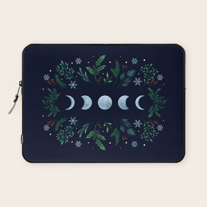 Moonlight Garden - Festive Green Laptop Sleeve Gallery Image 1