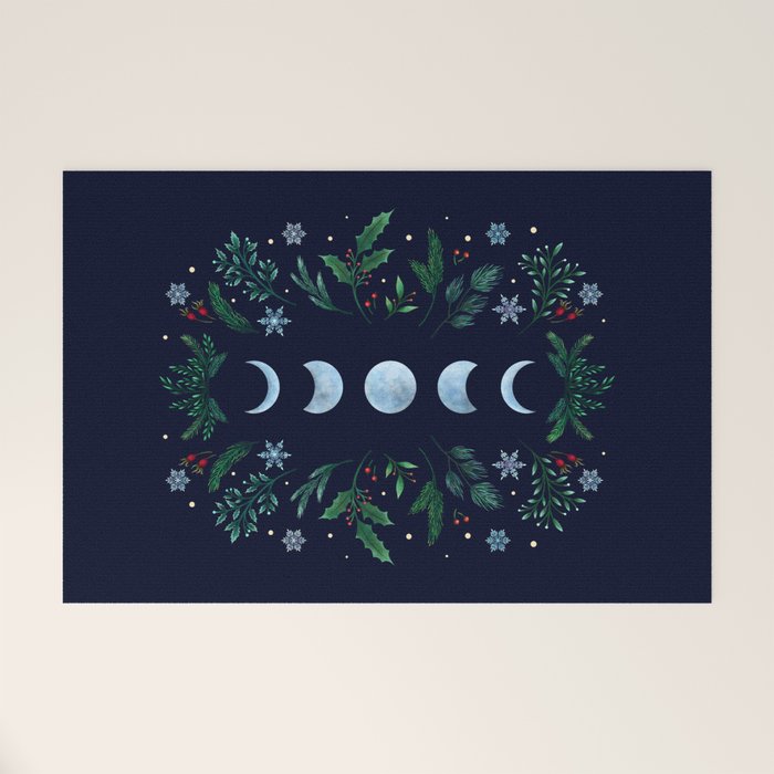 Moonlight Garden - Festive Green Welcome Mat Gallery Image 1