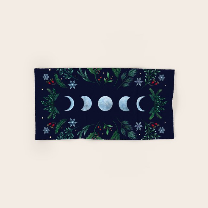 Moonlight Garden - Festive Green Bath Towel Gallery Image 1