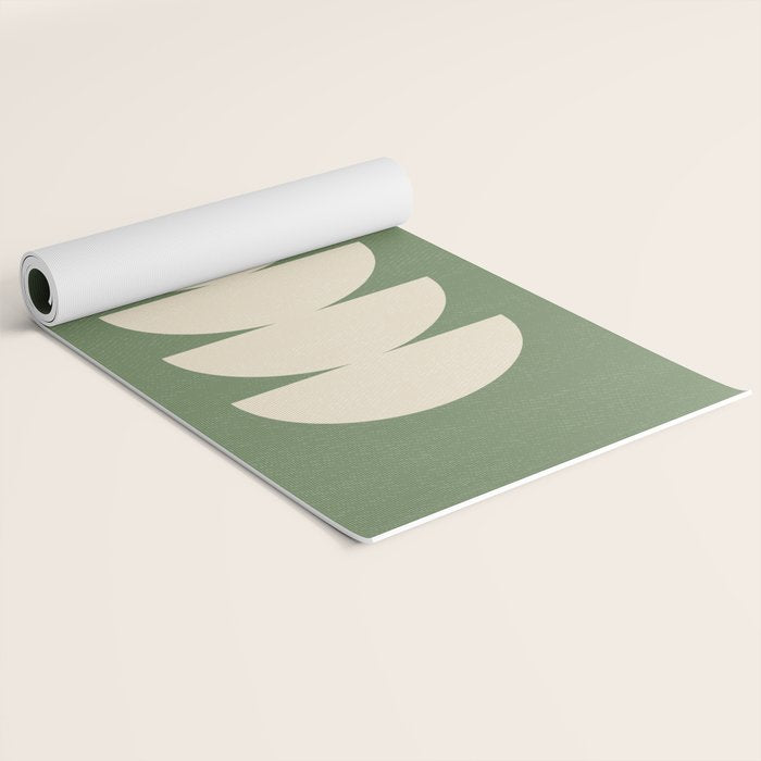 Half Circle 3 - Green Texture Yoga Mat Gallery Image 2