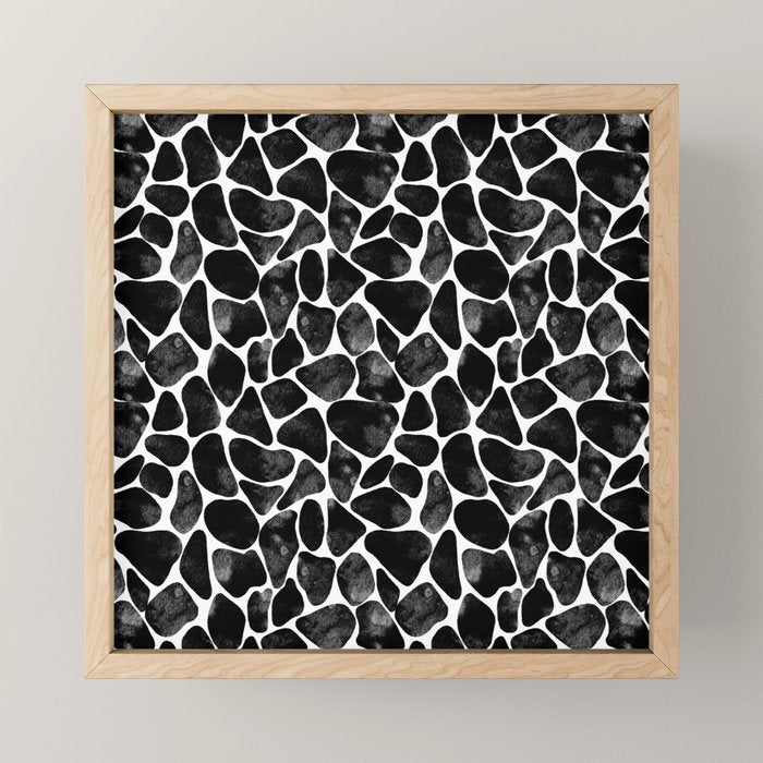 Black and White Cowprint  Mini Art Print Gallery Image 1