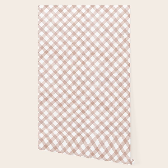 Hand Painted Pink Festive Gingham Theme Wallpaper Gallery Image 2