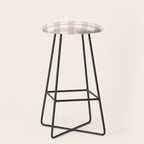 Hand Painted Pink Festive Gingham Theme Stool Gallery Image 1
