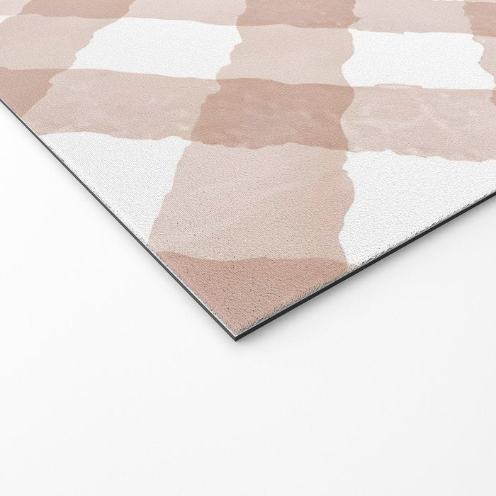 Hand Painted Pink Festive Gingham Theme Welcome Mat Gallery Image 2